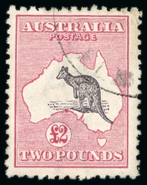 Stamp of Australia » Commonwealth of Australia 1915-37 £2 purple black and pale rose, used