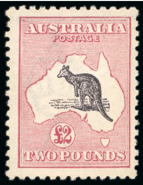 Stamp of Australia » Commonwealth of Australia 1915-27 £2 purple black and pale rose, mint l.h.