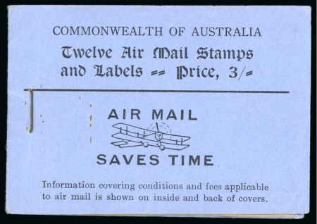 Stamp of Australia » Commonwealth of Australia 1930-35 3/- air black on blue cover booklet (85x60mm).