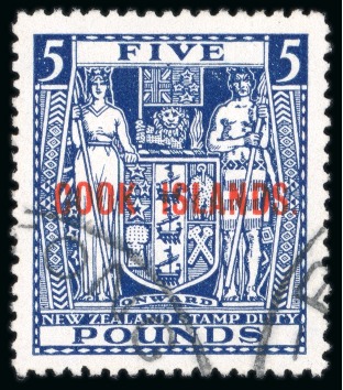 Stamp of Cook Islands 1943-54 2/6d. to £5 Set of 6 high values, watermark