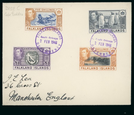 1938-50 KGVI 2/6d. 5/-, 10/- and  £1 on Cover to J