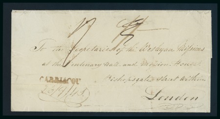 Stamp of Grenada 1845 (Sep 23) Entire to the Secretary of the Wesleyan Missionary Society in Londo