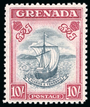 Grenada 1938-50 10s slate-blue and bright carmine perf 12, mint n.h
