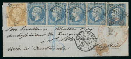 Stamp of France » Empire 1853-1862 1863-1864, Petite archive de lettres (3) et devants