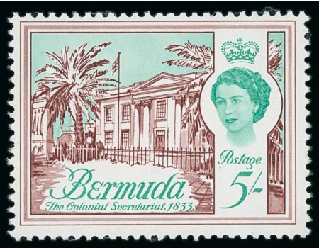 1970 Surcharged Architecture Definitives 60c on 5s with SURCHARGE OMITTED variety mint n.h., and 6c on 6d with inv. wmk used