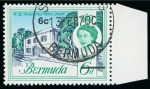 1970 Surcharged Architecture Definitives 60c on 5s with SURCHARGE OMITTED variety mint n.h., and 6c on 6d with inv. wmk used