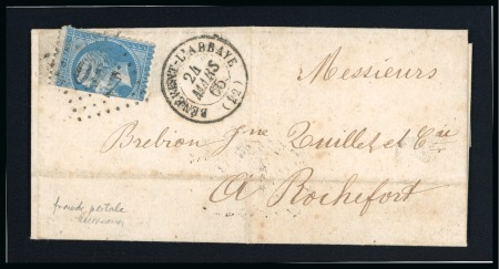 Stamp of France » Empire 1853-1862 1865, Utilisation frauduleuse sur lettre de Bénévent-L'Abbaye