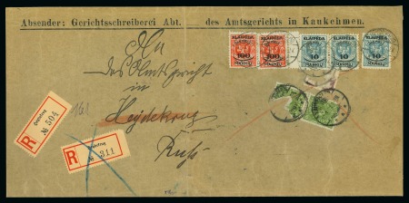 Stamp of Germany » Memel 1923 Cover from Germany redirected internally in Memel, Germany-Memel combination franking