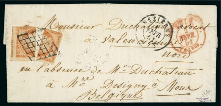 Stamp of France » Type Cérès de 1849-1850 La seule lettre connue avec deux moitiés du 40 centimes Cérès