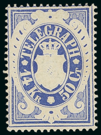 Stamp of German States » Bavaria Telegraph Stamps. 14kr/50c cobalt, mint o.g.