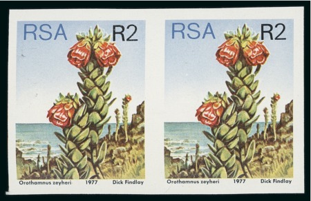 1977 Flora 2R mint n.h. imperforate pair