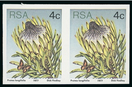 Stamp of South Africa » Union & Republic of South Africa 1977 Flora 4c mint n.h. imperforate pair