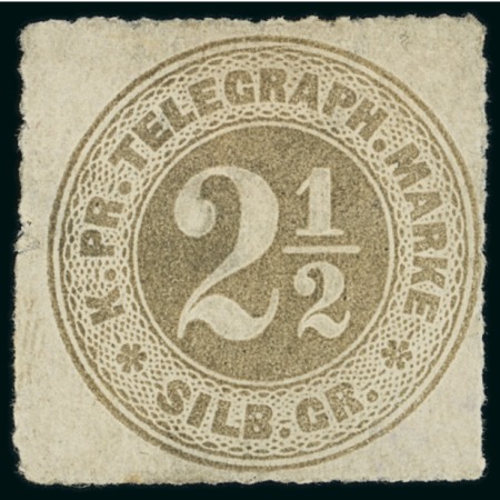 Stamp of German States » Prussia Telegraph Stamps. 1864 2 1/2sgr grey-brown, mint o.g.