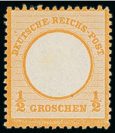 Stamp of Germany » German Empire 1872 Small Shield 1/2gr orange, mint o.g.