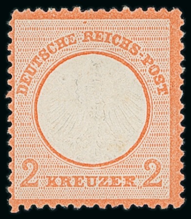1872 Small Shield 2kr red-orange, with "dot over R of Reich" flaw