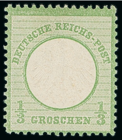 Stamp of Germany » German Empire 1872 Small Shield 1/3gr green, mint o.g. and very lightly