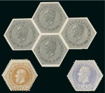 Stamp of Belgium » Télégraphes 1866-71, Petit ensemble comprenant 1866 50c non-dentelé en bloc de quatre, un 1F...