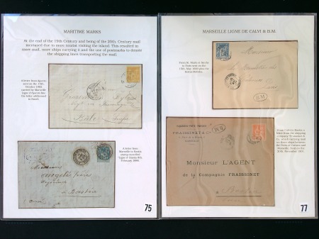 1882 -1912, Corse maritime, Ensemble de 8 lettres sur