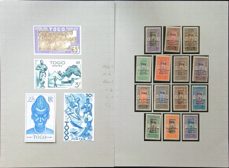 Stamp of Colonies françaises » Togo 1916-1957, Collection sur feuilles avec des séries