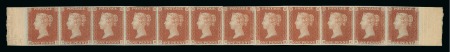 Stamp of Great Britain » 1840 1d Black and 1d Red plates 1a to 11 1840 1d Red pl.9 from the "black plate", DA-DL, a superb unmounted mint complete horizontal row