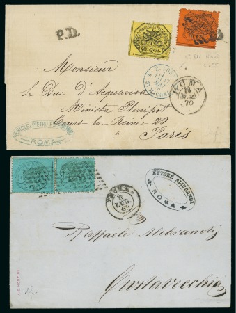 Stamp of Italian States » Papal States 1852-1870, 3 interesting covers