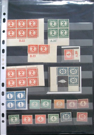 1921-22 Postage Dues mint group incl. control blocks and singles, etc.