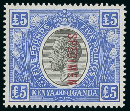 Stamp of Kenya, Uganda and Tanganyika » Kenya, Uganda and Tanganyika 1922-27 £5 black and blue, overprinted "SPECIMEN"