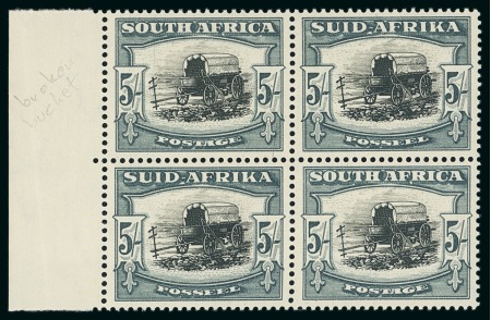 Stamp of South Africa » Union & Republic of South Africa 1933-48 & 1947-54 5s mint blocks of four (3) with varieties
