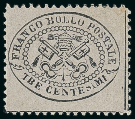 Stamp of Italian States » Papal States 1868 3c grey-rose mint