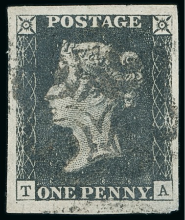 Stamp of Great Britain » 1840 1d Black and 1d Red plates 1a to 11 1840 1d. black pl.1b TA and pl.2 TL, each with very large to enormous margins