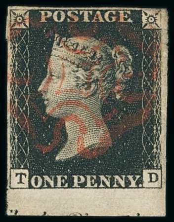 Stamp of Great Britain » 1840 1d Black and 1d Red plates 1a to 11 1840 1d. black selection of 9 unplated examples all