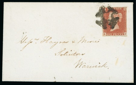 Stamp of Great Britain » 1841 1d Red Coleshill: 1841 1d Red EF, three margins, on 1844 (Mar