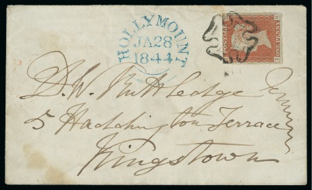 Stamp of Great Britain » 1841 1d Red Hollymount: 1841 1d Red IF, three margins, tied to