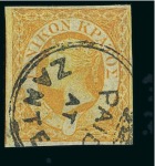 1859 Issue group of cancelled stamps with fradulent usage of the cancellation devices