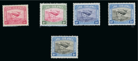 Stamp of South Africa » Union & Republic of South Africa 1923 1d Harrison Springbok unadopted essay group of 5