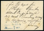Stamp of Austria AUSTRIA 1876 official railway cancellation Braunau in blue on 2kr postal stationery
