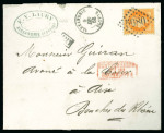 1868 Envelope from Alexandria to France, franked 40c