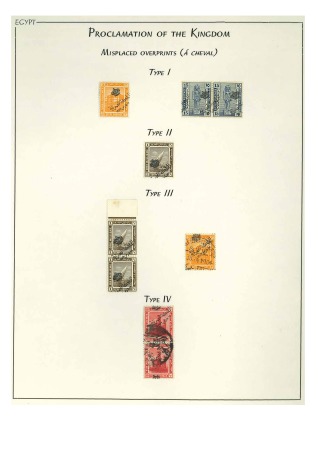 Stamp of Egypt » 1914-1922 Pictorials Crown overprints: Selection of nine unused & used all