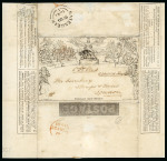 1844 (May 20) 1d Mulready wrapper, stereo A2, sent from Gateshead to London with ms "OHMS" at top, cancelled by 1844-type "309" numeral