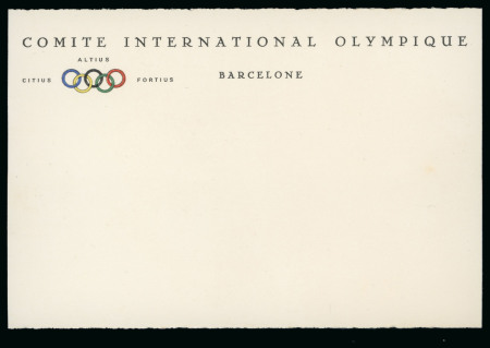 Stamp of Olympics » Pierre de Coubertin and the IOC 1931 IOC Session in Barcelona, two unused postcards with "Comite International Olympique" heading