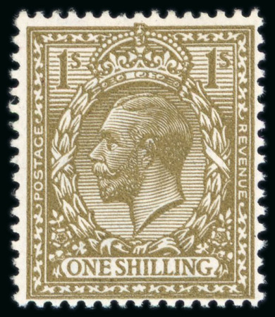 Stamp of Great Britain » King George V » 1912-24 Profile Head Issues 1920 1s Deep bronze brown mint n.h.,