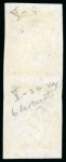 1851 Sydney View 2d ultramarine on hard greyish wove paper, pl.V, pos.8/20 used vertical pair