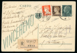 Stamp of Italy » Repubblica Sociale Italiana Soprastampa "Repubblica Sociale Italiana" su intero da 15 c. raccomandato per l'interno
