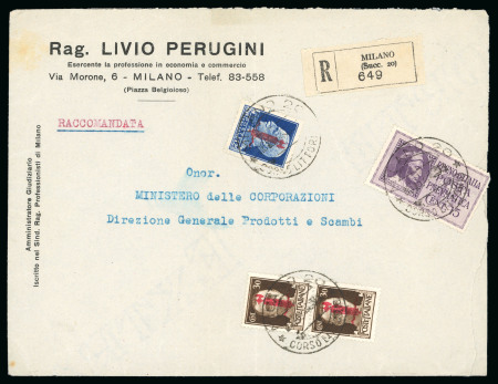 Stamp of Italy » Repubblica Sociale Italiana Raccomandata per posta pneumatica a Milano nel maggio 1944