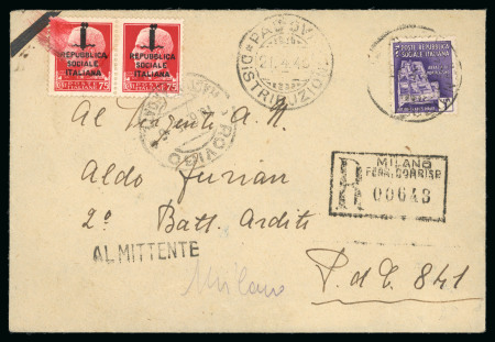 Stamp of Italy » Corrieri S.E.I.S. Lettera per militare e restituita al mittente