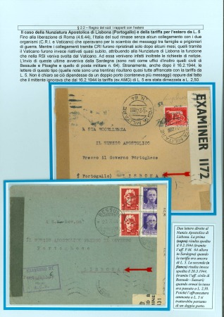 Stamp of Italy » Regno del Sud Due lettere del 9.2 e 20.3.44 dirette al Nunzio Apostolico