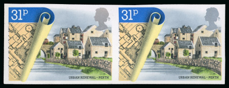 Stamp of Great Britain » Queen Elizabeth II 1984 Urban Renewal 31p mint n.h. IMPERFORATE horizontal pair