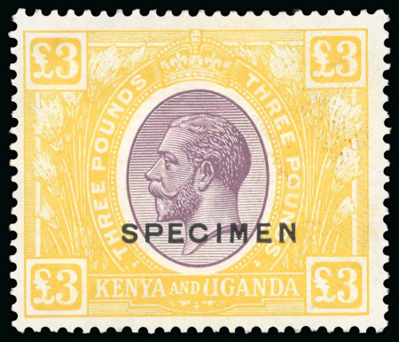 Stamp of Kenya, Uganda and Tanganyika » Kenya, Uganda and Tanganyika 1922-27 £3 purple and yellow, overprinted "SPECIMEN"