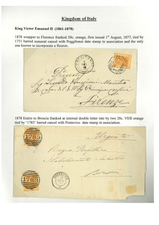 Stamp of Italy » Lotti e Collezioni Misti 1861-91 Kingdom of Italy collection of over 100 covers