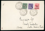 Stamp of Italy » Emissioni Partigiane o C.L.N. Ariano Polesine. Lettera affrancata con con 25 c., 75 c. ed 1 l., e busta in franchigia del CLN d'Asti